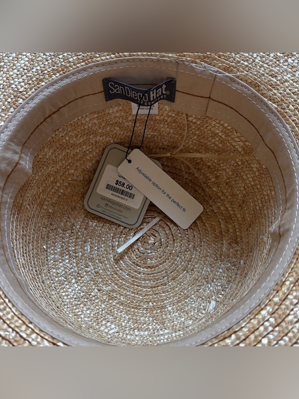 Anthropologie Straw Sun Hat with Pink and Yellow Trim - Picture 3 of 4